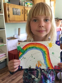 A child's Peace Train drawing